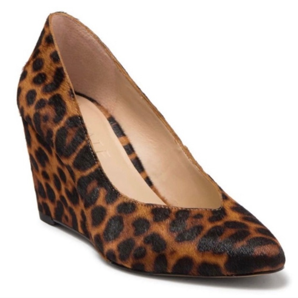 1.State Maeve Kenya Leopard Calf Hair Wedge